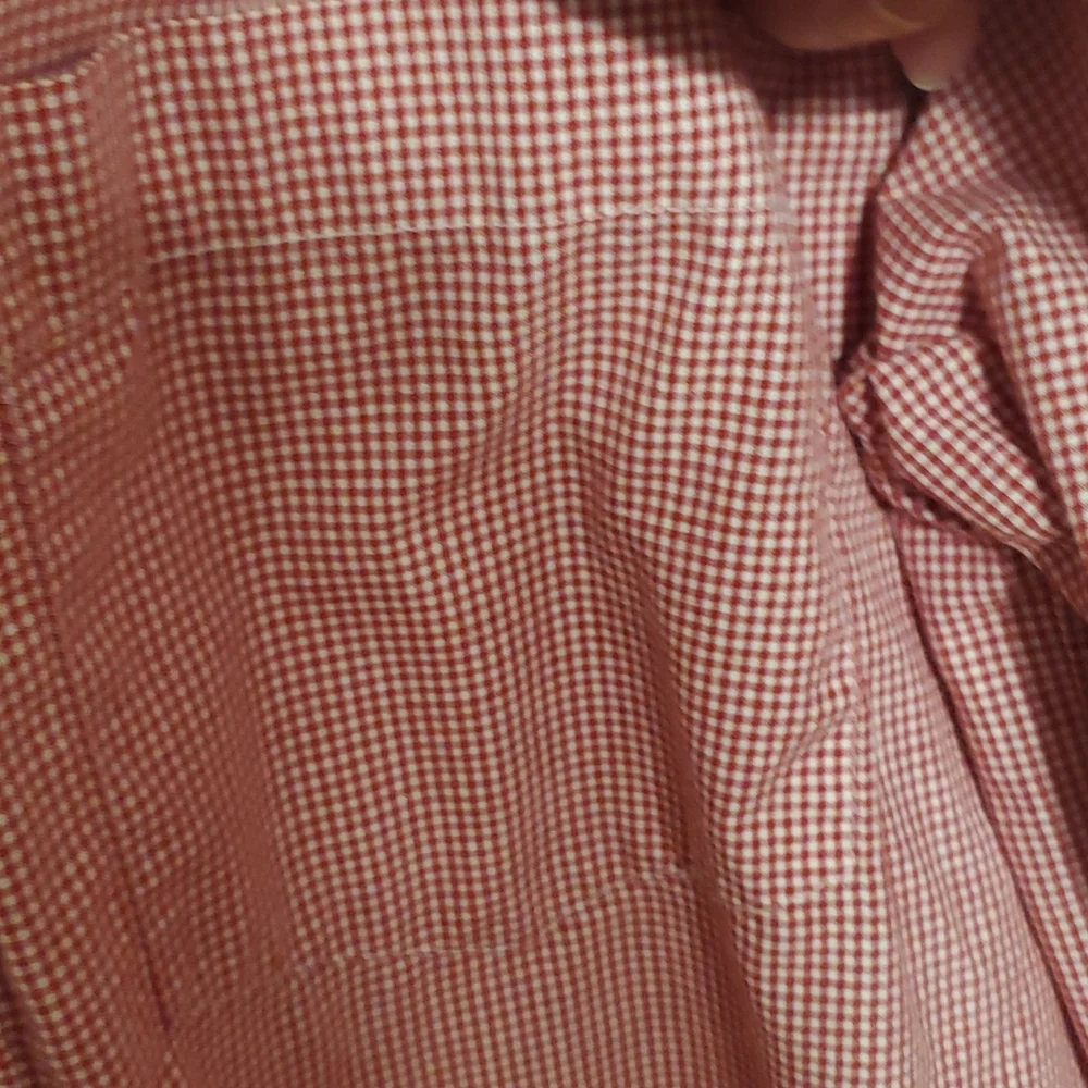 George Mens red and white checkered long sleeve button up dress shirt - Picture 3 of 6